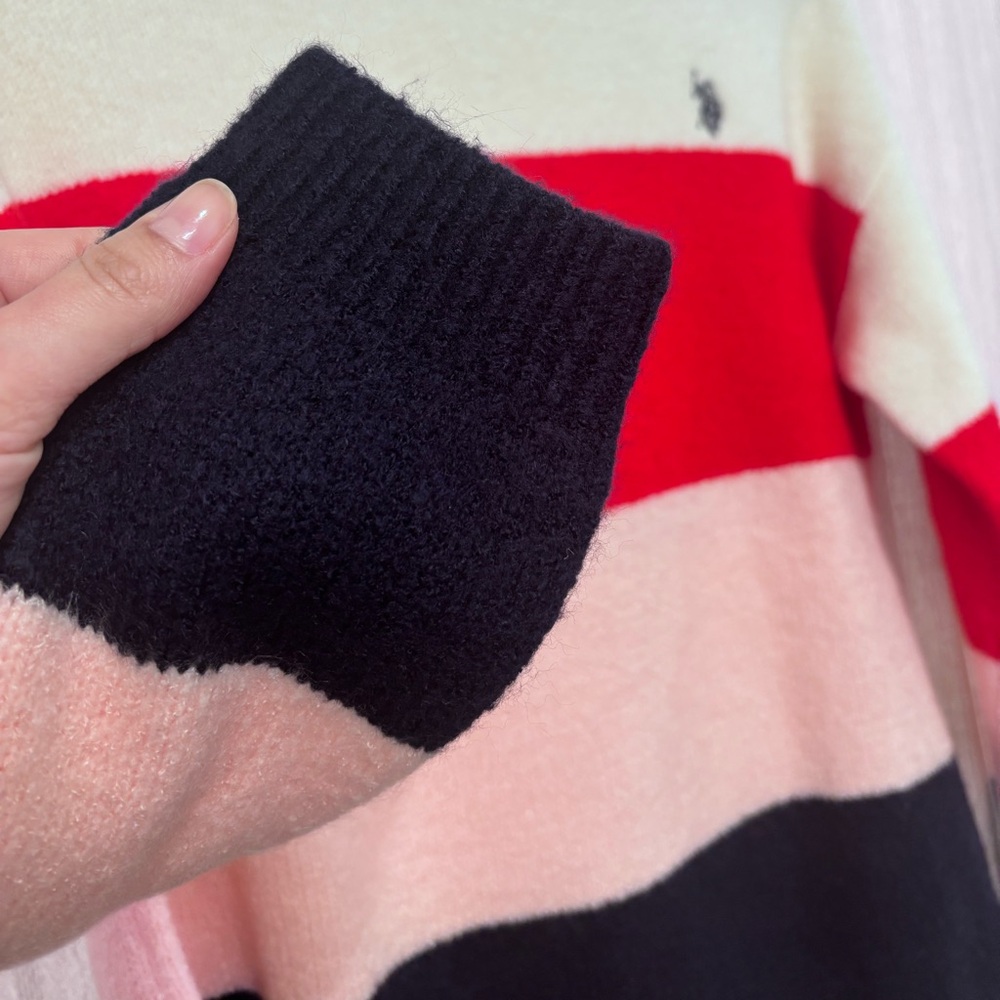 Ralph Lauren Navy Red Pink Color Block Sweater Preppy Knit Women's S - Picture 4 of 5
